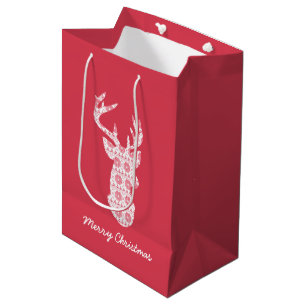 Moyen Knit d'hiver Sac cadeau de rennes de Noël