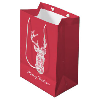 Moyen Knit d'hiver Sac cadeau de rennes de Noël