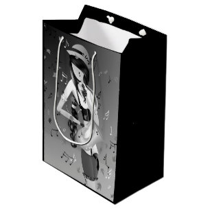 Moyen Lady Clown musicien Saxophoniste Sac cadeau