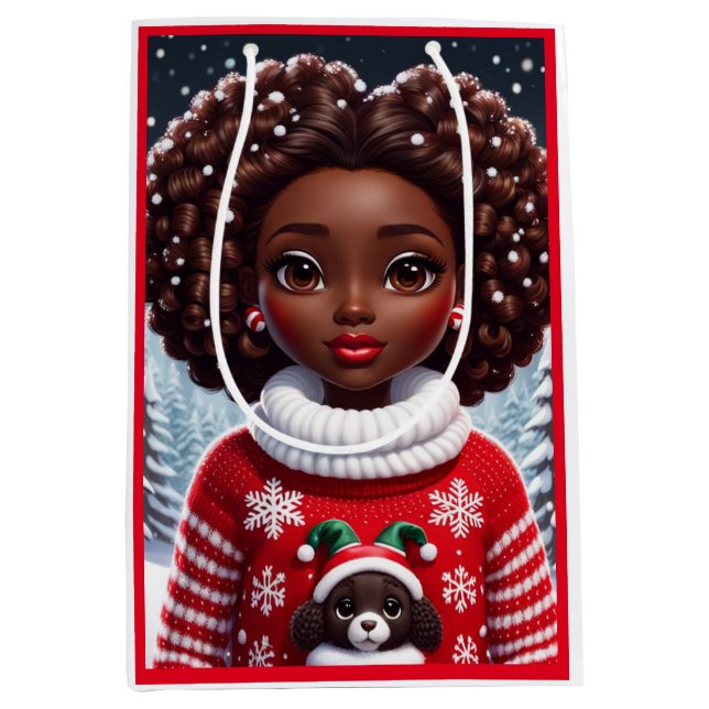 Moyen Le Premier Jour De Noël" Sac Cadeau (Devant)