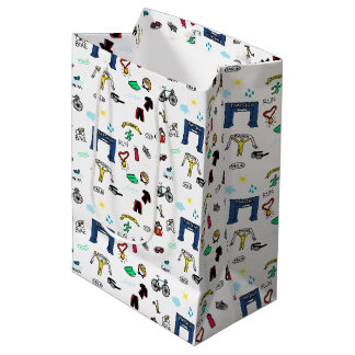 Moyen Le triathlon gribouille le sac de cadeau