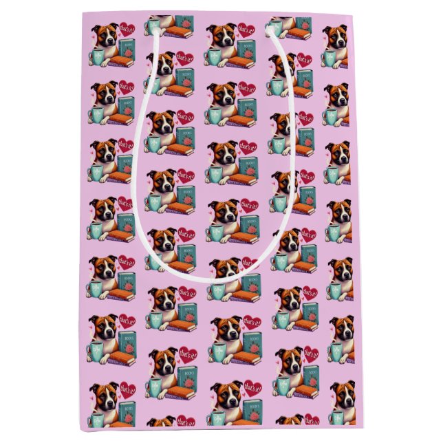 Moyen Livres robustes Sac cadeau café en pivoine (Devant)