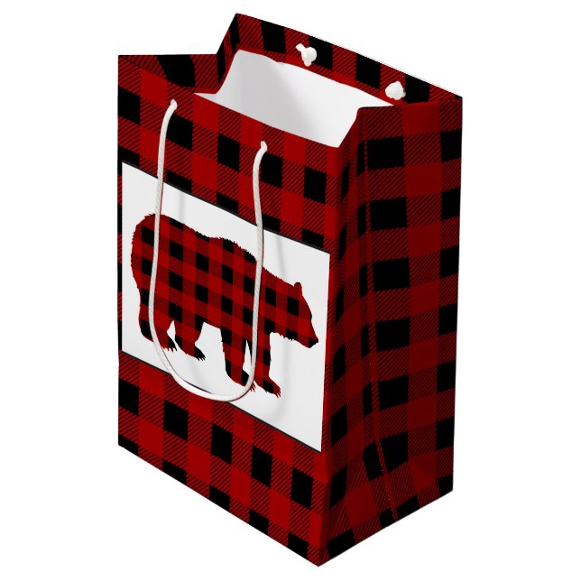 Moyen Lumberjack Pays ours sac cadeau motif (Devant Angle)