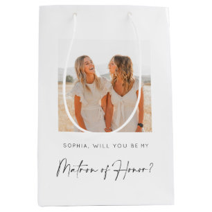 Moyen Matron d'honneur Proposition Sac cadeau avec photo