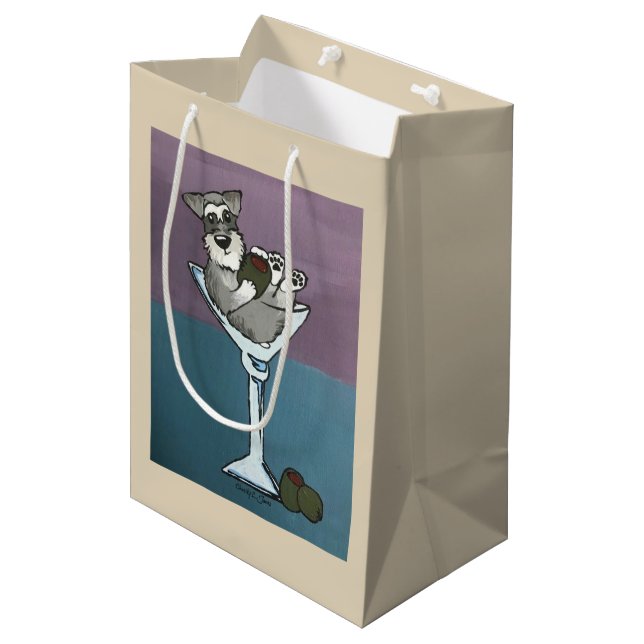 Moyen Milieu de sac de cadeau de Martini de Schnauzer (Devant Angle)