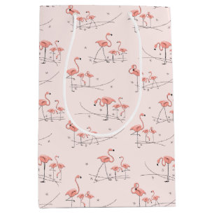 Moyen Milieu multi rose de sac de cadeau de Flamants