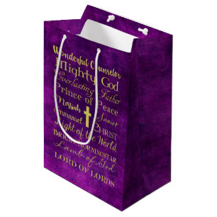 Moyen Noms de sac pourpre de cadeau de Jésus