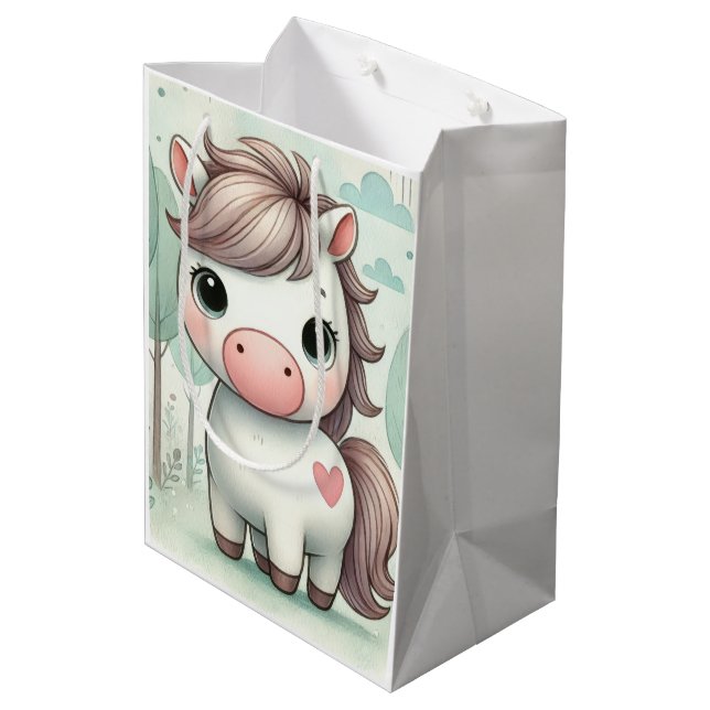 Moyen Petit poney dans un sac cadeau Whimsical Forest (Dos Angle)