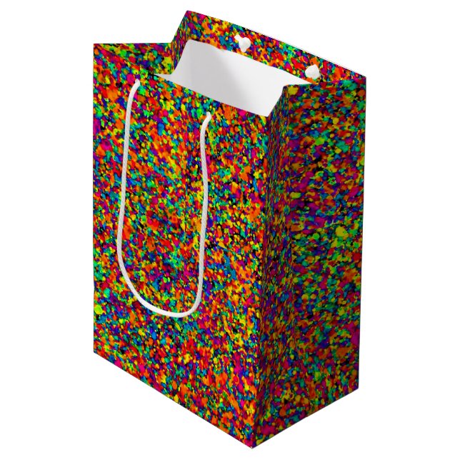 Moyen Petit sac cadeau éclaboussé (Devant Angle)