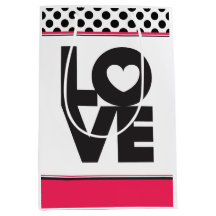 Pink Love Black Dots Sac cadeau