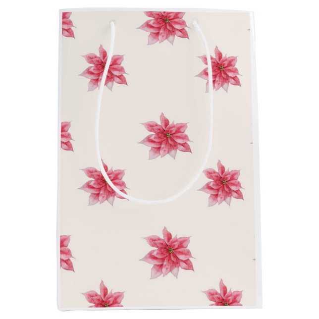 Moyen Poinsettia sac cadeau (Devant)