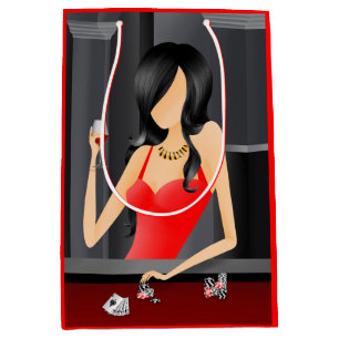 Moyen Queen of the Game - Las Vegas Sac cadeau brillant