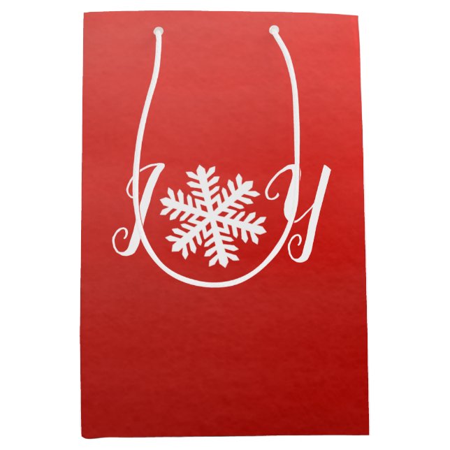 Moyen Red Joy Snowflake Medium Cadeau sac (Devant)