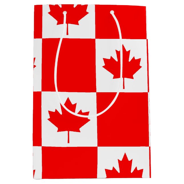 Moyen Sac à cadeau avec drapeau du Canada (Devant)