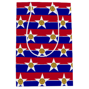 Moyen Sac à cadeau avec le drapeau de la ville de Dallas