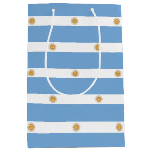 Moyen Sac à cadeau avec le drapeau de l'Argentine