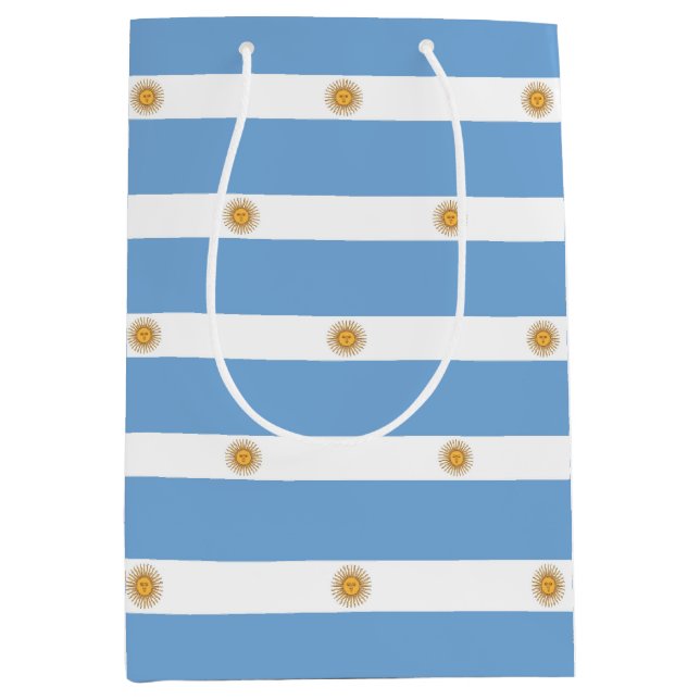 Moyen Sac à cadeau avec le drapeau de l'Argentine (Devant)