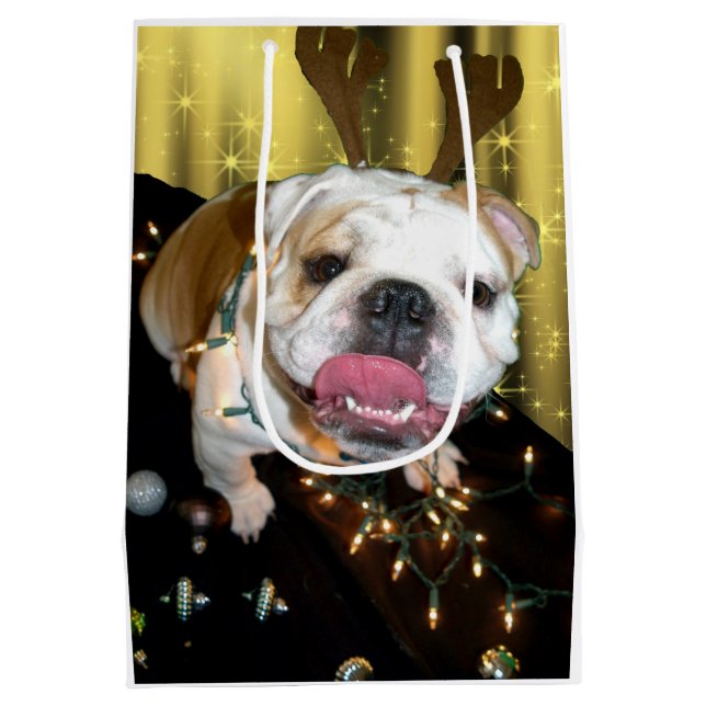 Moyen Sac anglais de cadeau de bouledogue (Dos)