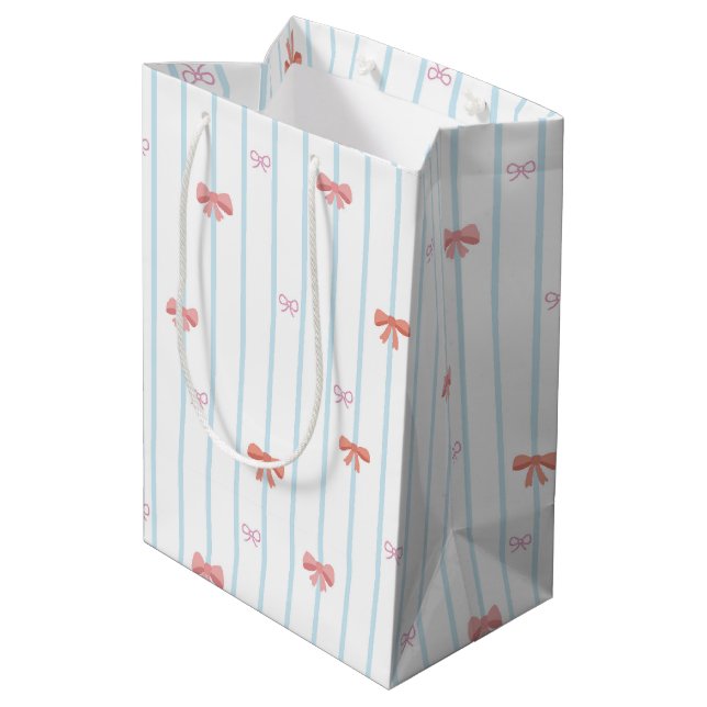 Moyen Sac Cadeau à Rayures de Ruban Doux (Dos Angle)