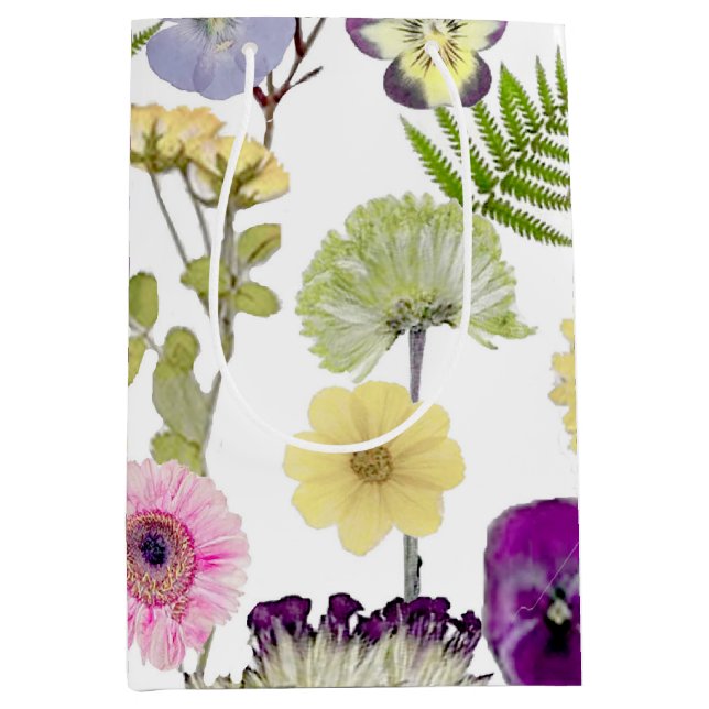 Moyen Sac cadeau à thème fleur sauvage (Devant)