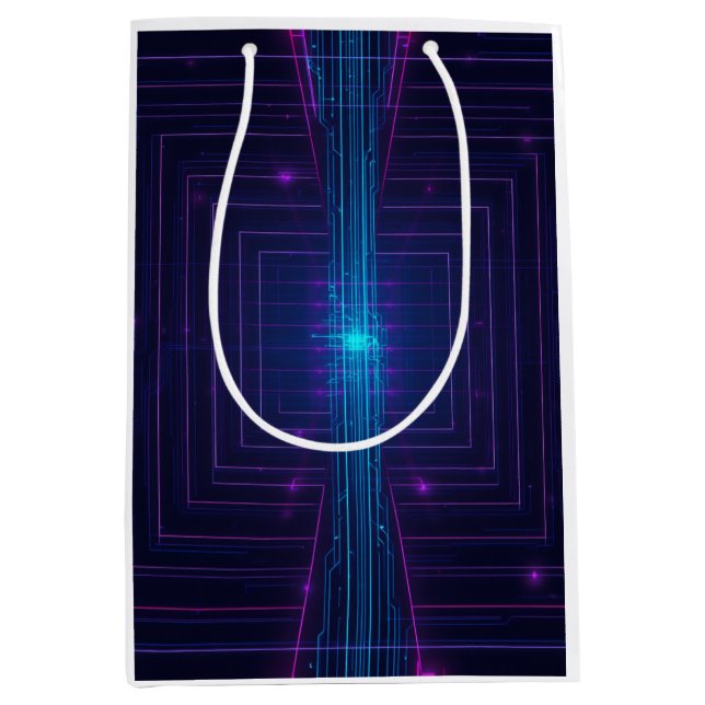 Moyen Sac Cadeau Accès au Système Cyberpunk Neon (Devant)