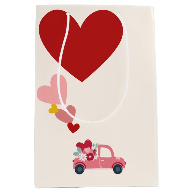 Moyen Sac Cadeau Amour & Cœurs (Devant)