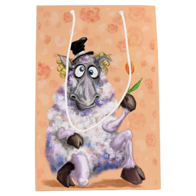 Moyen Sac cadeau amusant avec bélier In Love - Romantiqu (Devant)