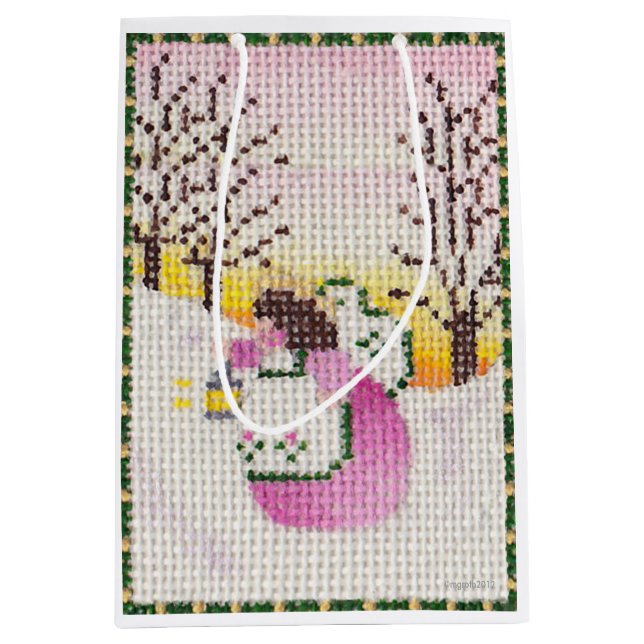 Moyen sac cadeau Angel rose (Devant)