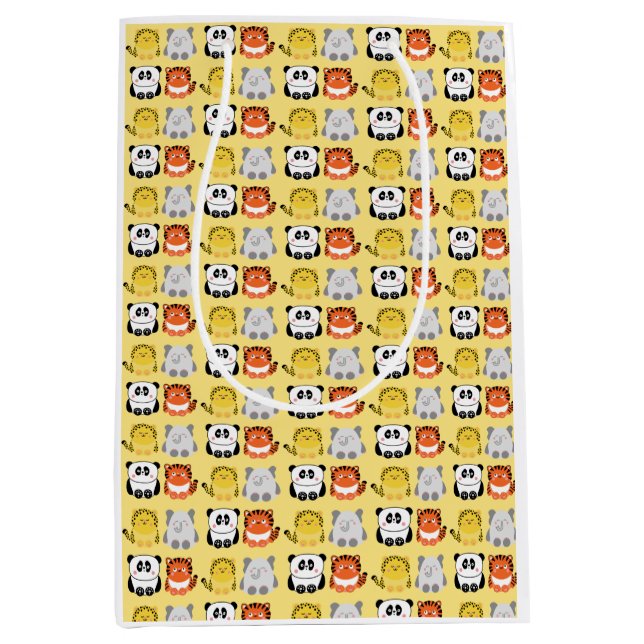 Moyen Sac cadeau animal style kawaii mignonne (Devant)