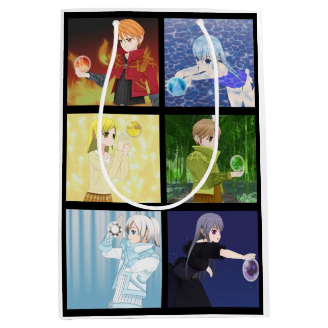 Moyen Sac cadeau Anime Style Elements (Devant)
