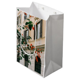 Moyen Sac Cadeau Aquarelle Bougainville Crème d'Amalfi