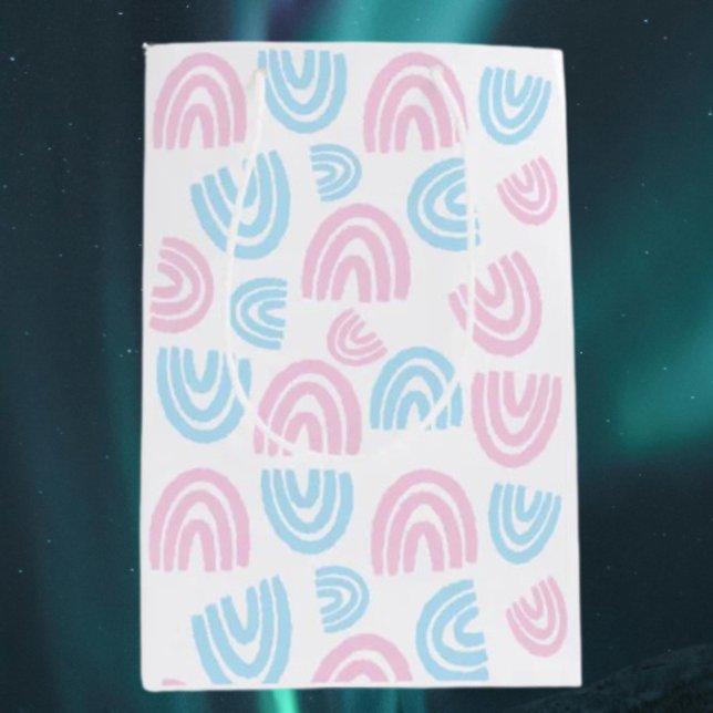 Moyen Sac Cadeau Arc-en-Ciel Pastel Fierté Trans (Créateur téléchargé)