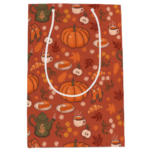 Moyen Sac cadeau automnal cosy