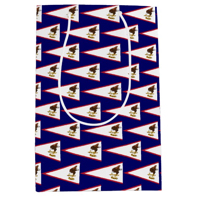 Moyen Sac cadeau avec American Samoa, USA (Devant)