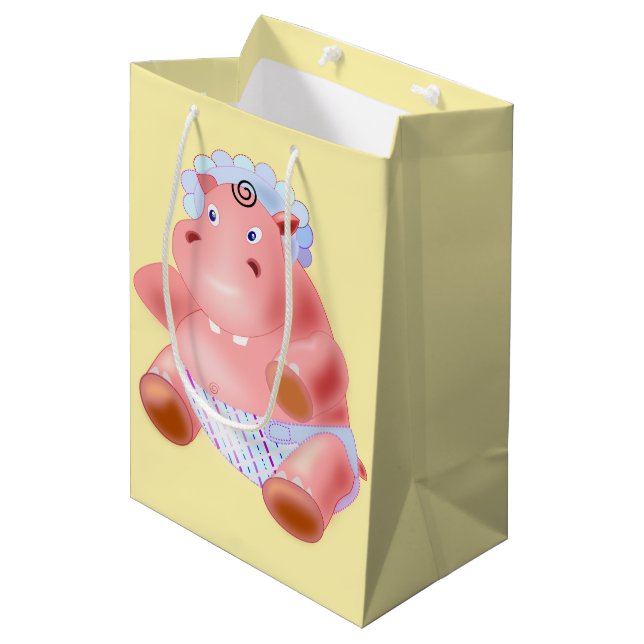 Moyen Sac cadeau avec bébé hippopotame (Devant Angle)