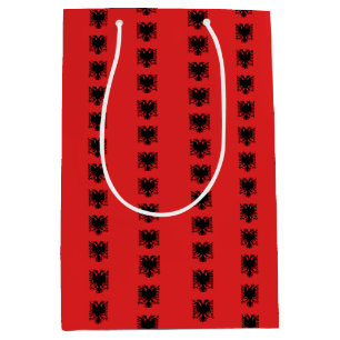 Moyen Sac cadeau avec drapeau d'Albanie