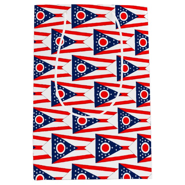 Moyen Sac cadeau avec drapeau de l'Ohio State, USA (Devant)