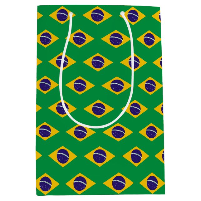 Moyen Sac Cadeau avec drapeau du Brésil (Devant)