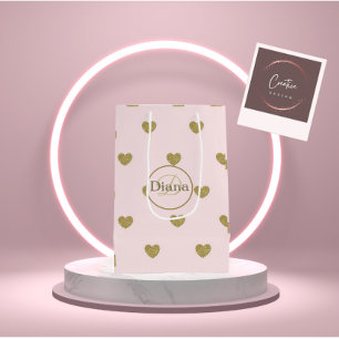 Moyen Sac cadeau avec monogramme et nom