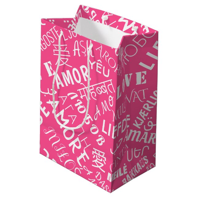 Moyen Sac cadeau avec texte d'amour (Dos Angle)
