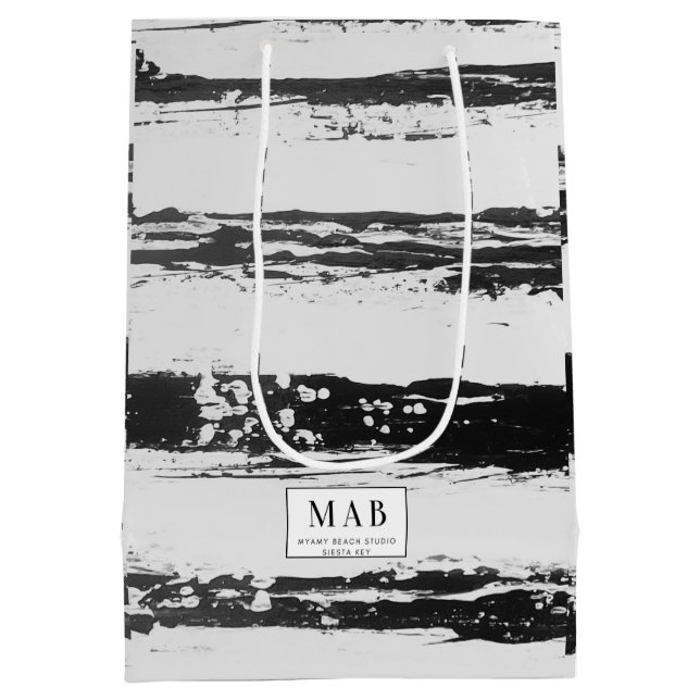 Moyen Sac cadeau avec vibe de plage salée (Dos)