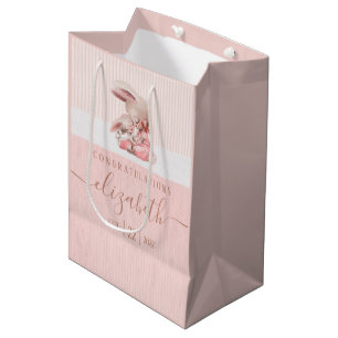 Moyen Sac cadeau Baby shower lapin