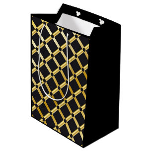 Moyen Sac cadeau Black & Gold Arabesque