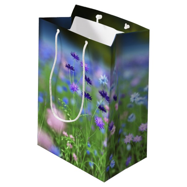 Moyen Sac cadeau bleu Cornflower (Dos Angle)