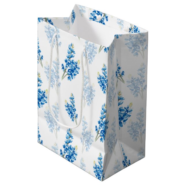 Moyen Sac cadeau Bluebonnet Motif (Devant Angle)