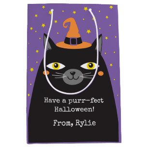 Moyen Sac cadeau chat Halloween mignonne