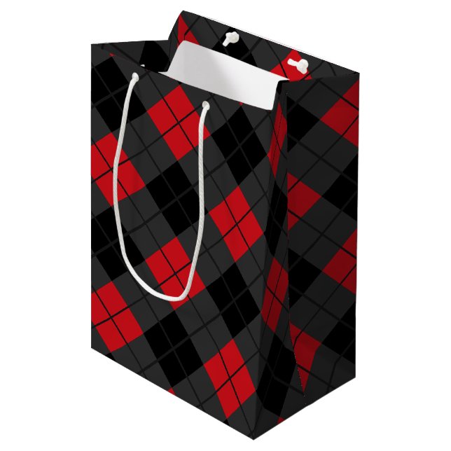 Moyen Sac cadeau chèque en rouge (Devant Angle)