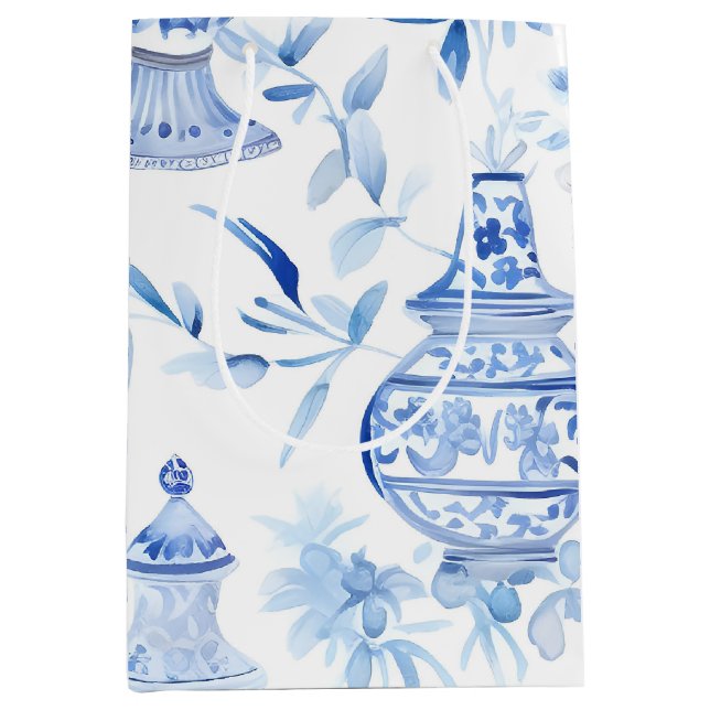 Moyen Sac cadeau Chinoiserie Blue Medium (Devant)