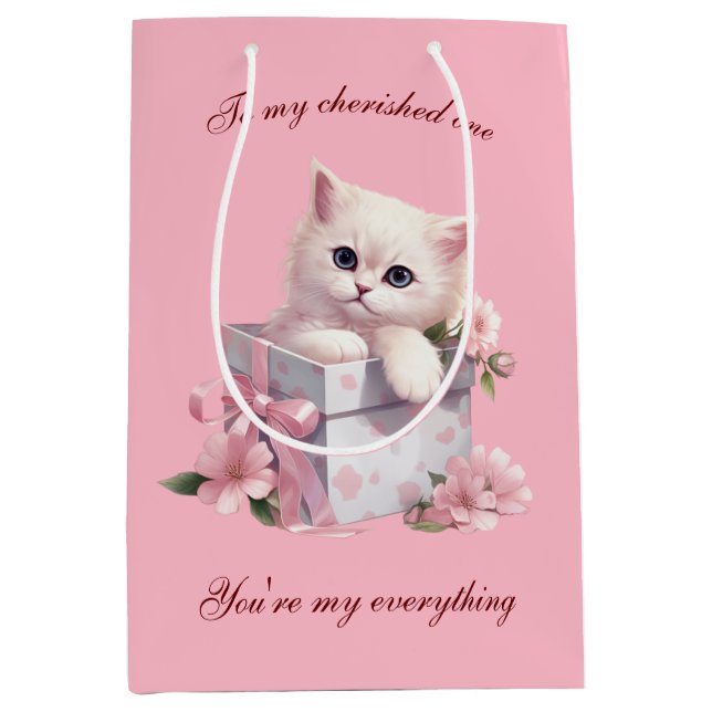 Moyen Sac Cadeau Conception Manga Cat Pour Amoureux de l (Devant)