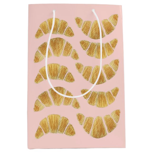 Moyen Sac cadeau Croissant Rose (Devant)